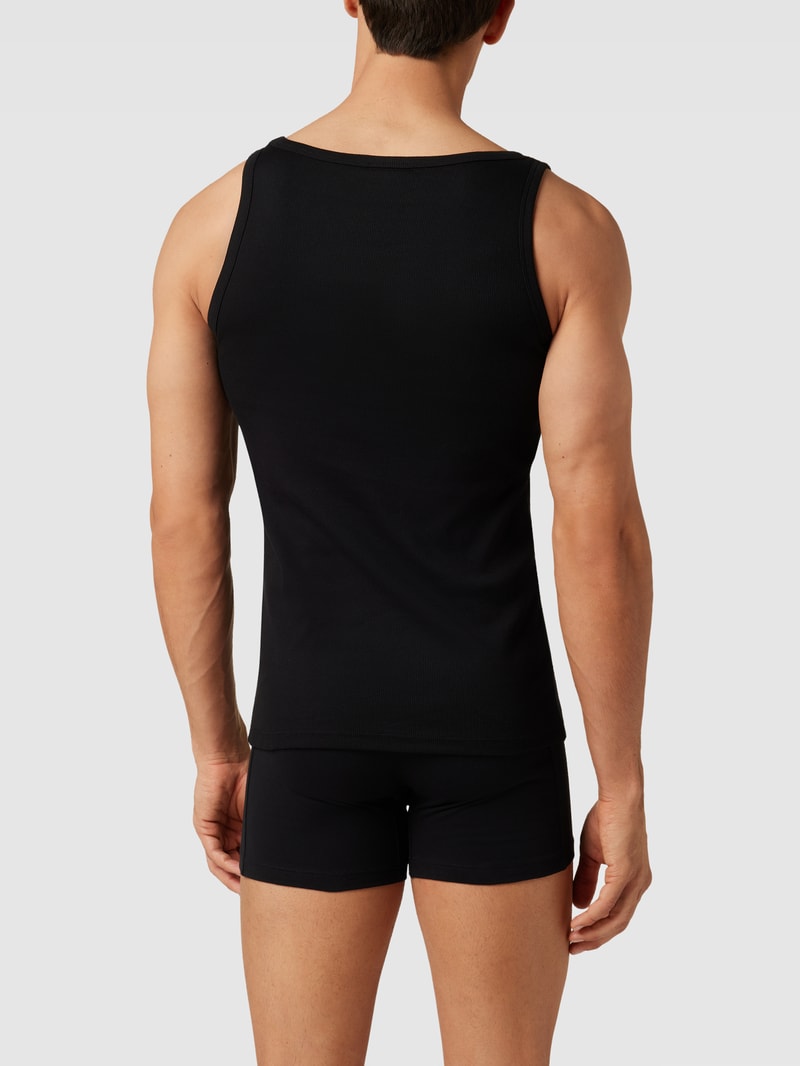 Tanktop mit Label-Print im 2er-Pack in schwarz