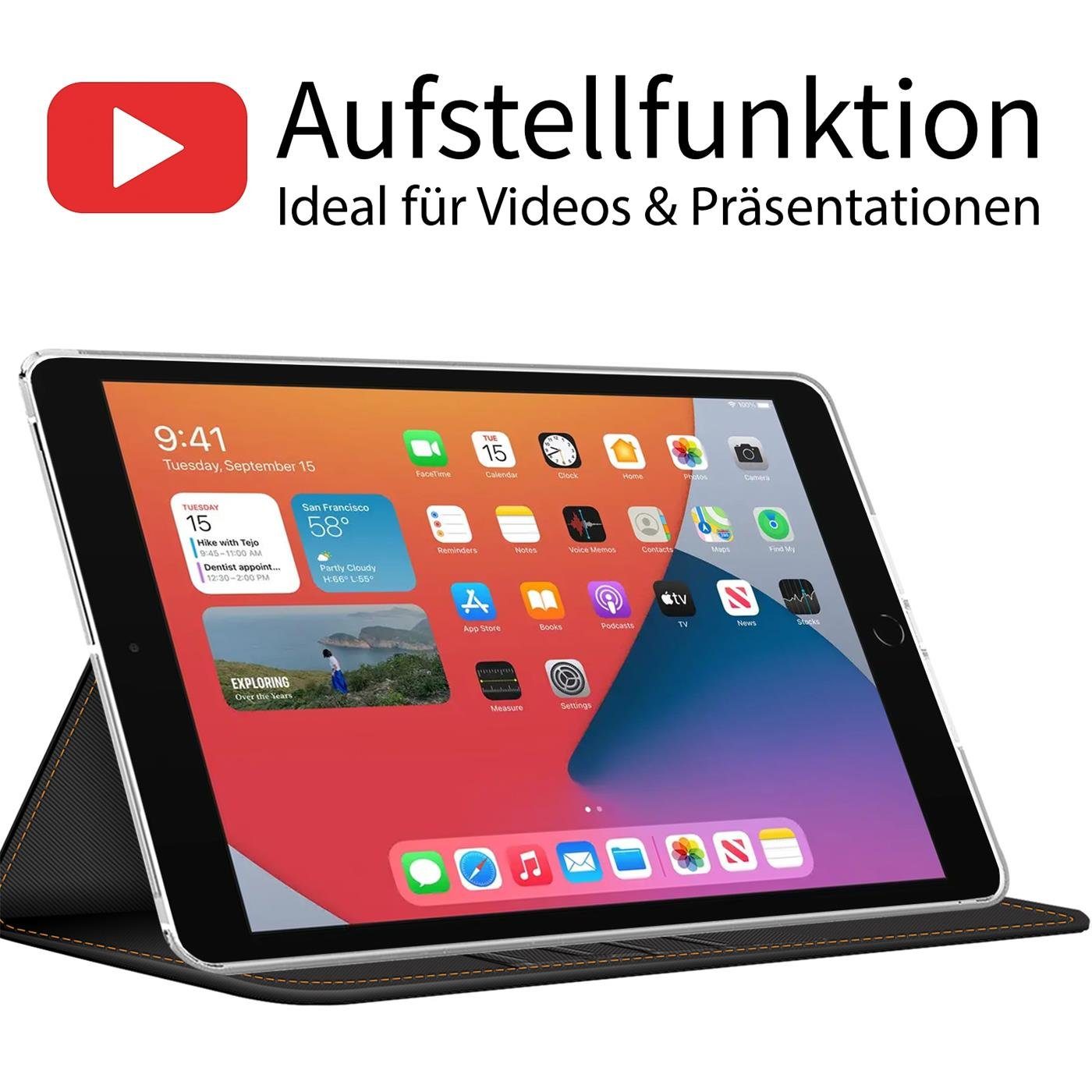CoolGadget Tablet-Hülle Book Case Tablet Tasche für iPad (2020/2021) 25,9 cm (10,2 Zoll), Hülle Klapphülle Cover für Apple iPad (8/9. Generation) Schutzhülle