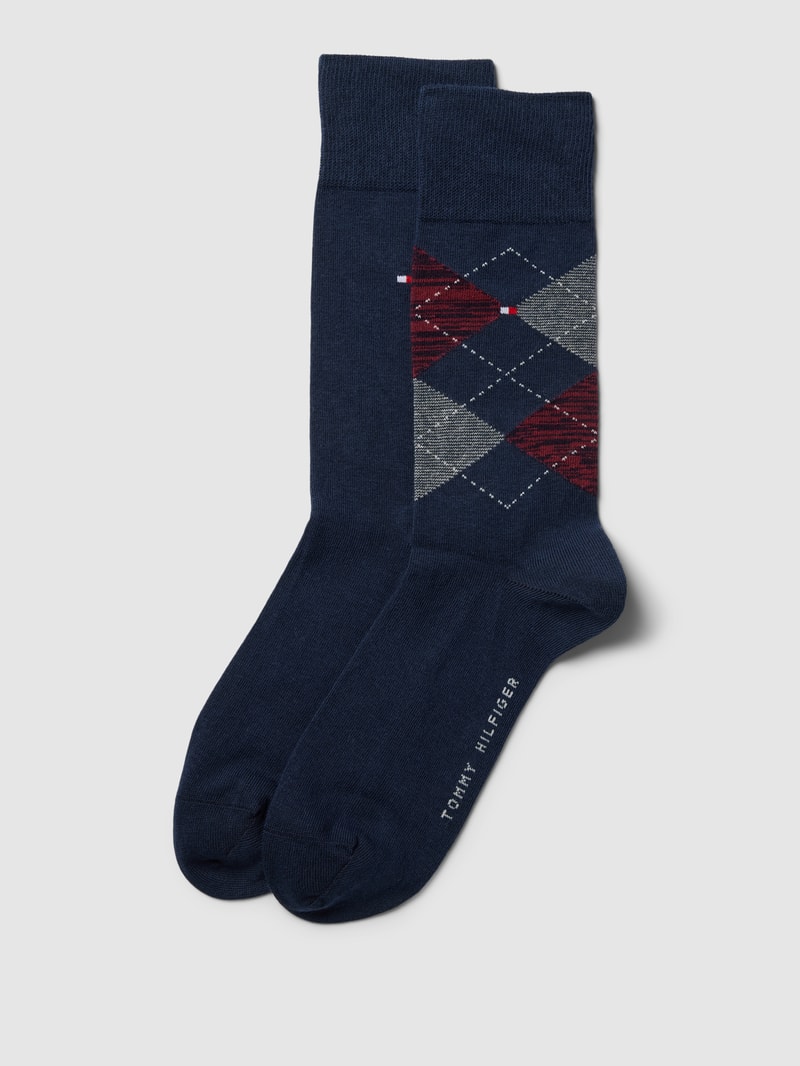 Socken mit Label-Stitching im 2er-Pack in bordeaux rot