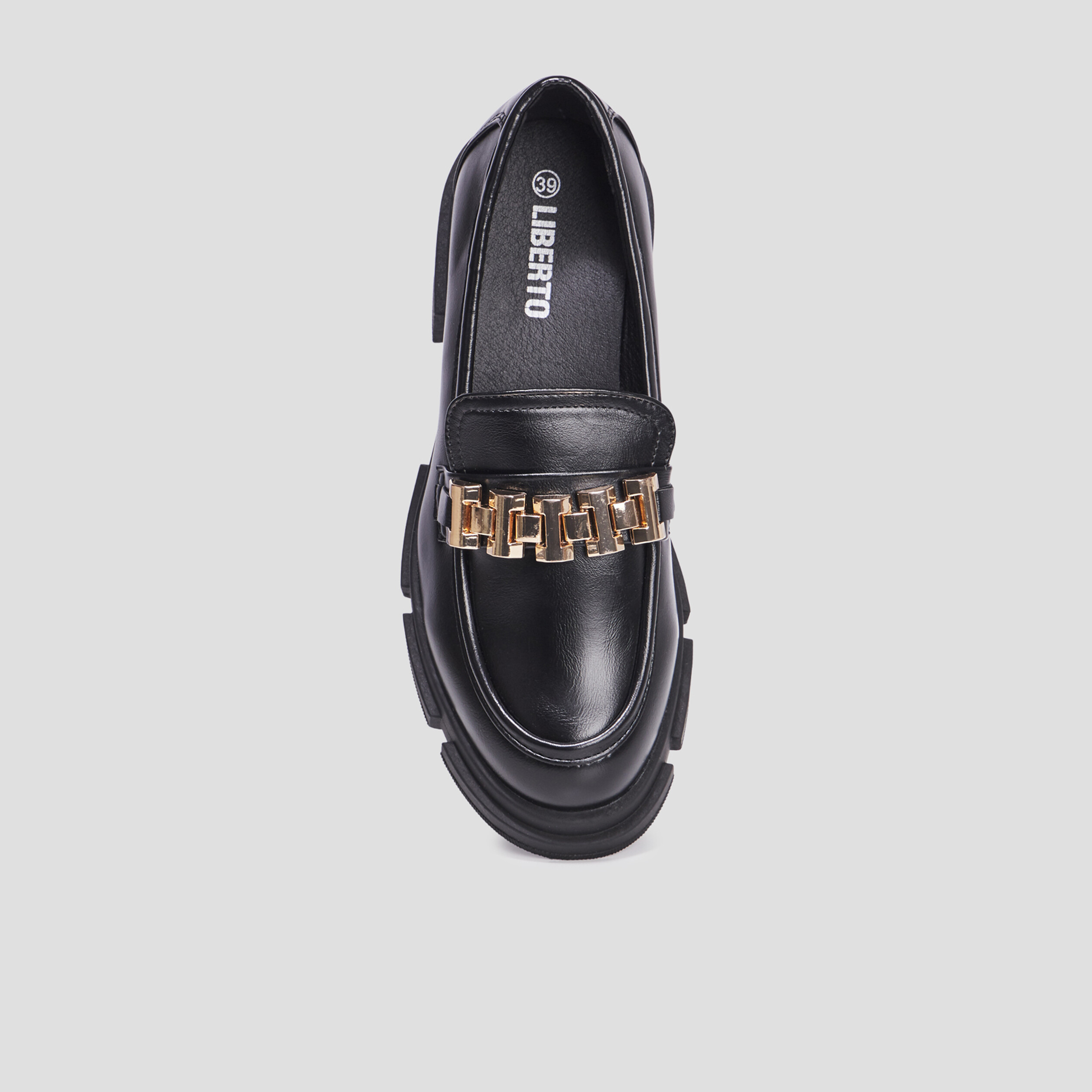 Mocassins à talons et détails chaînes noir femme | La Halle
