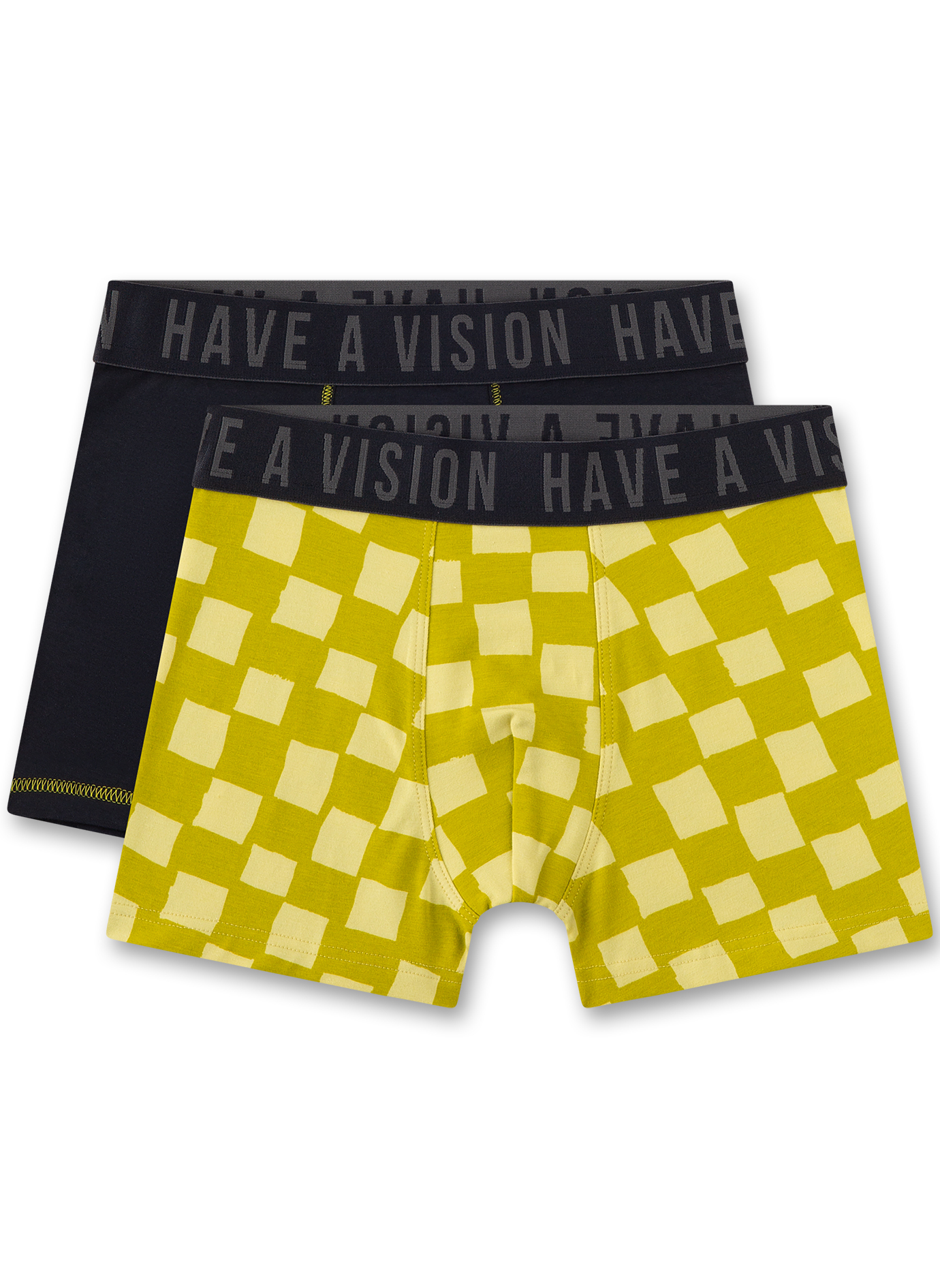 Jungen-Hipshorts (Doppelpack) Schwarz & Gelb