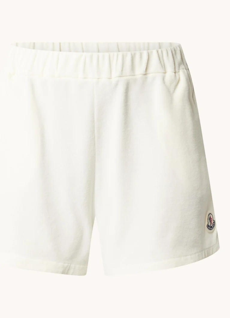 Pantaloncini Moncler a vita alta e taglio dritto in spugna con tasche laterali