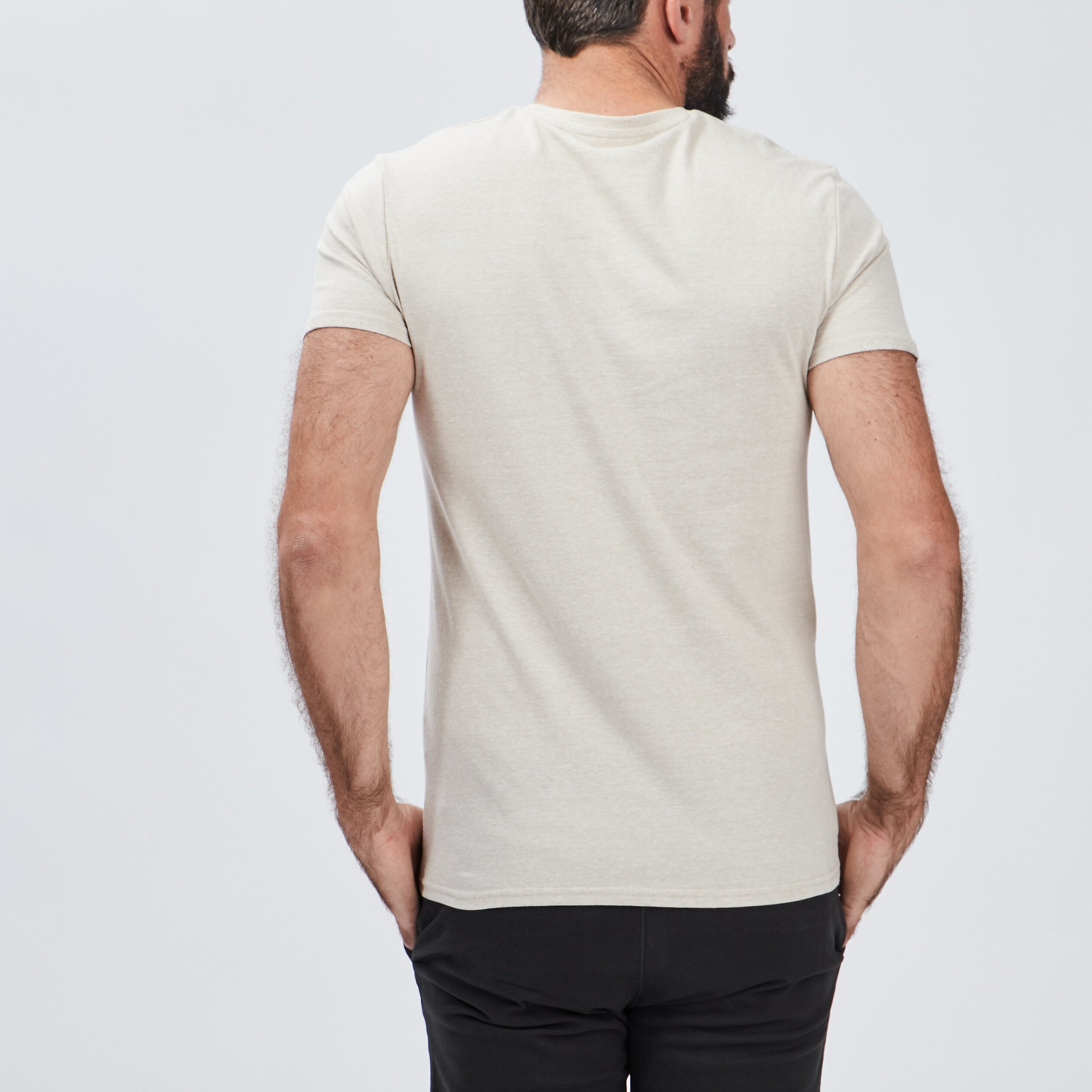 T-shirt coton manches courtes sable homme | La Halle