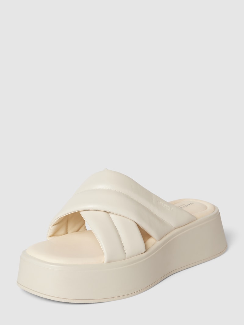 Pantoletten mit Plateausohle Modell 'COURTNEY' in offwhite