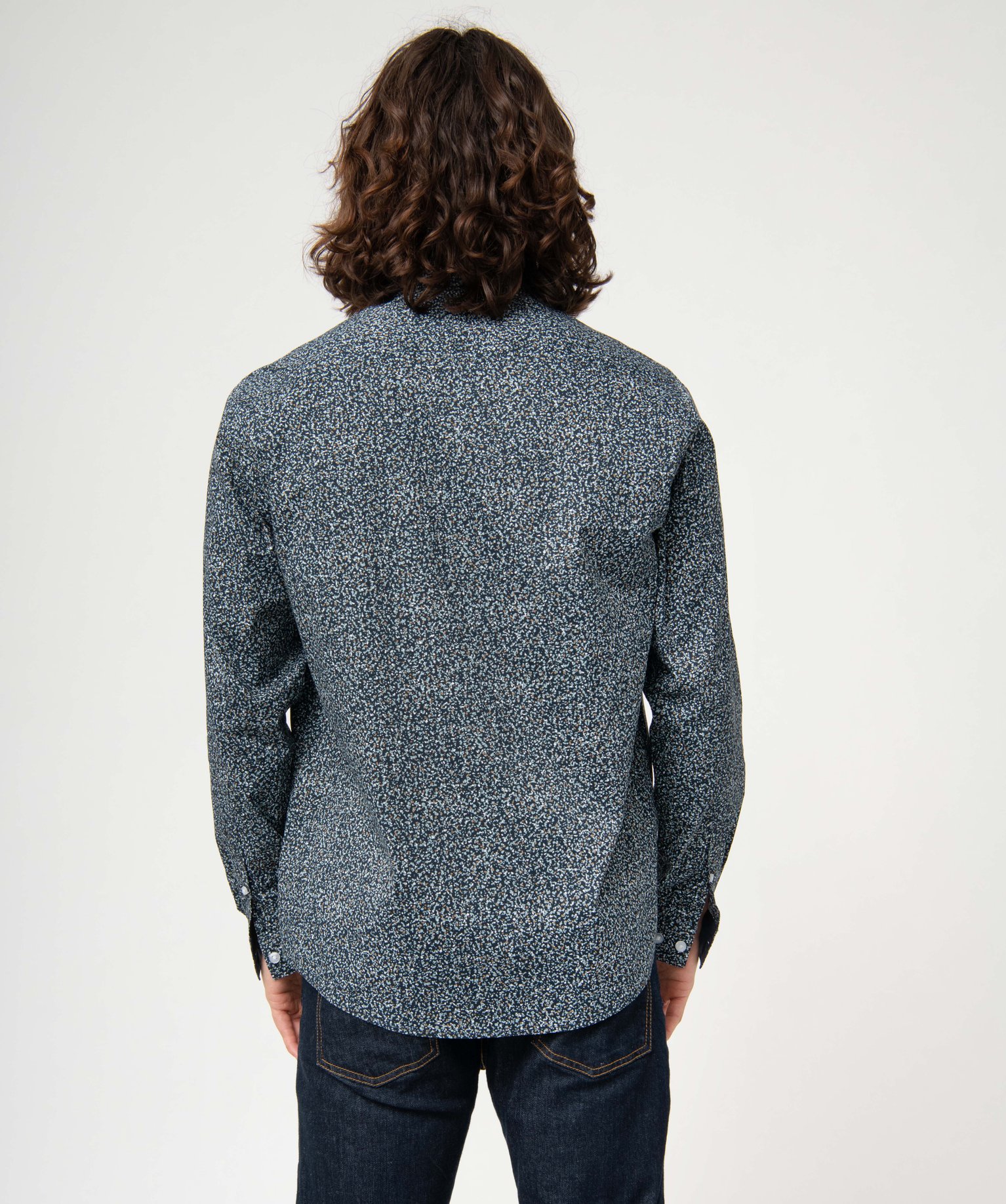 Chemise homme à manches longues coupe droite et motif fleuri imprime | GEMO
