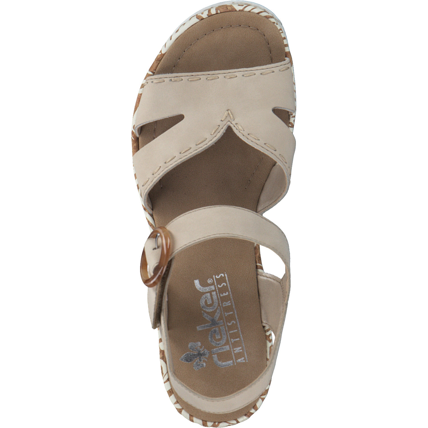 Rieker 67173, Plateau-Sandaletten, Damen, perle