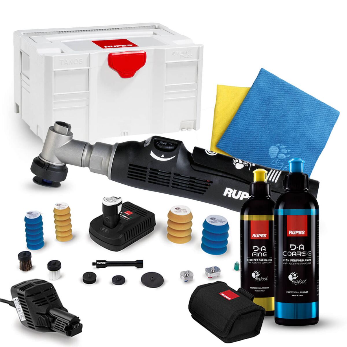 Rupes BigFoot HR81M iBrid Nano Poliermaschine Kurzhals Luxus-Kit