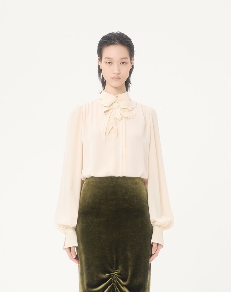 Top Crepe De Chine Bordado