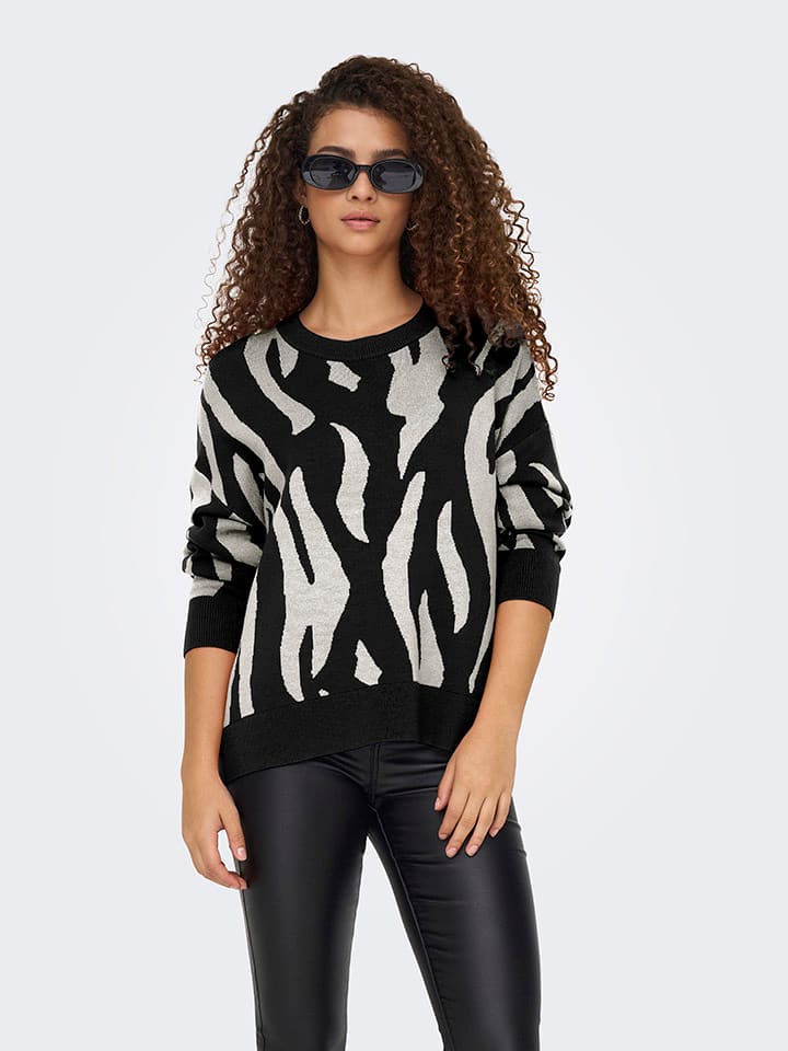 ONLY Pullover in Schwarz/ Grau günstig kaufen