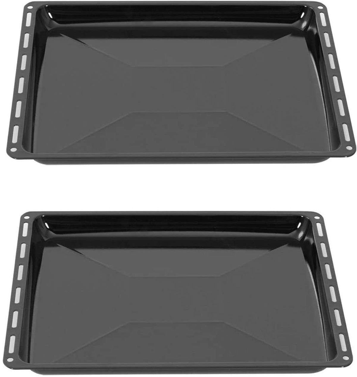 ICQN Backblech 422 x 370 x 30 mm Doppelt, Fettpfanne für Backofen und Herd, Emailliert, (Set, 2-St., 422x30 mm), für ELECTROLUX, AEG, IKEA, ZANUSSI, JUNO, ZOPPAS, Kratzfest & Rostfrei