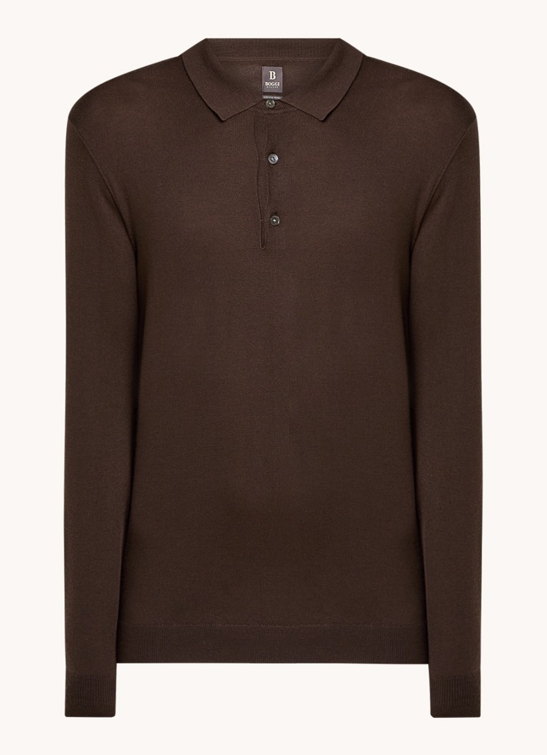 Boggi Milano Fine-knit regular fit polo made of wool
