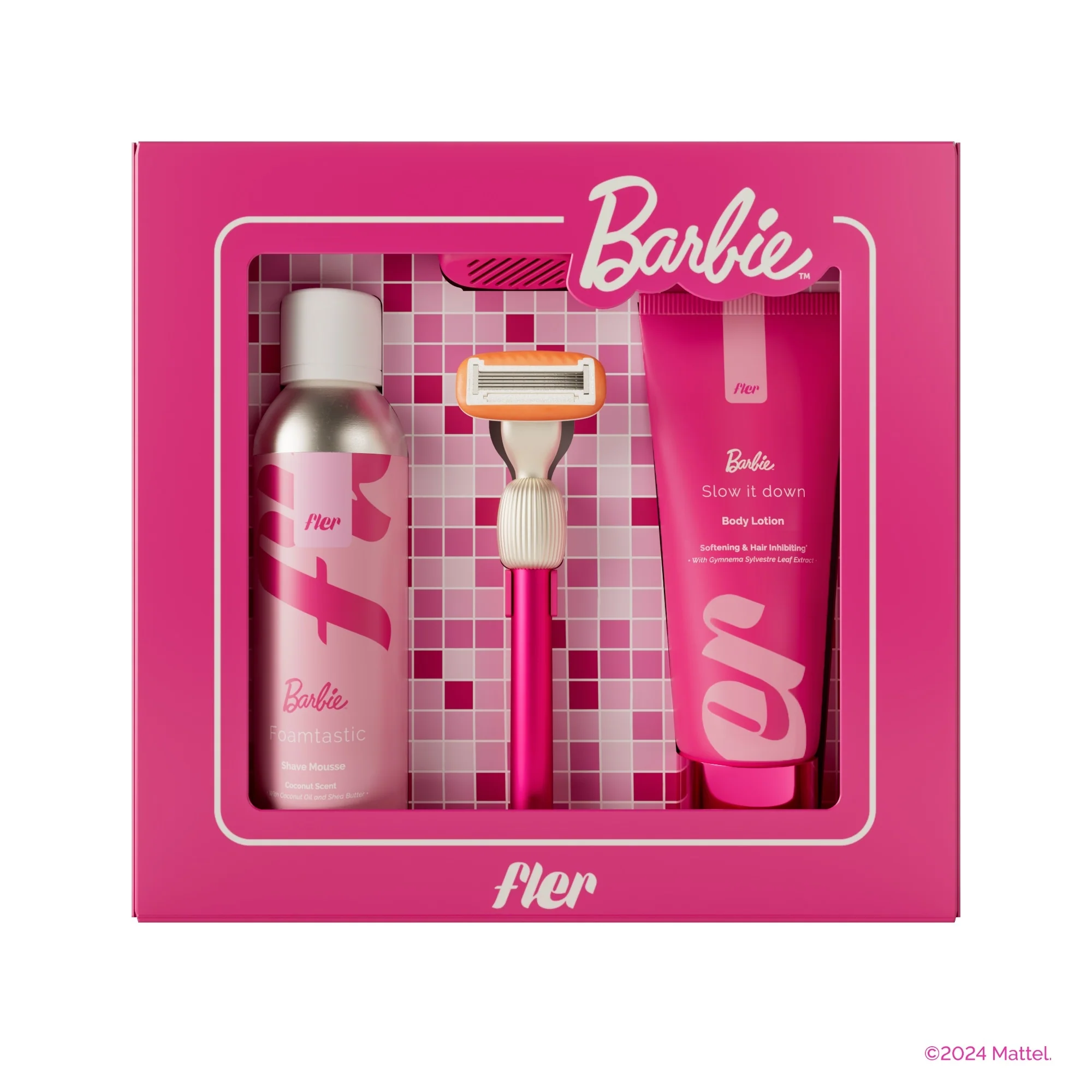 Set roz acela - Barbie x Fler - Set pentru corp, Epilare