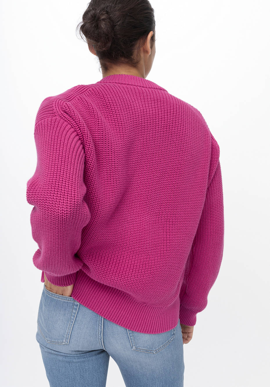 Rundhals-Cardigan aus reiner Bio-Baumwolle