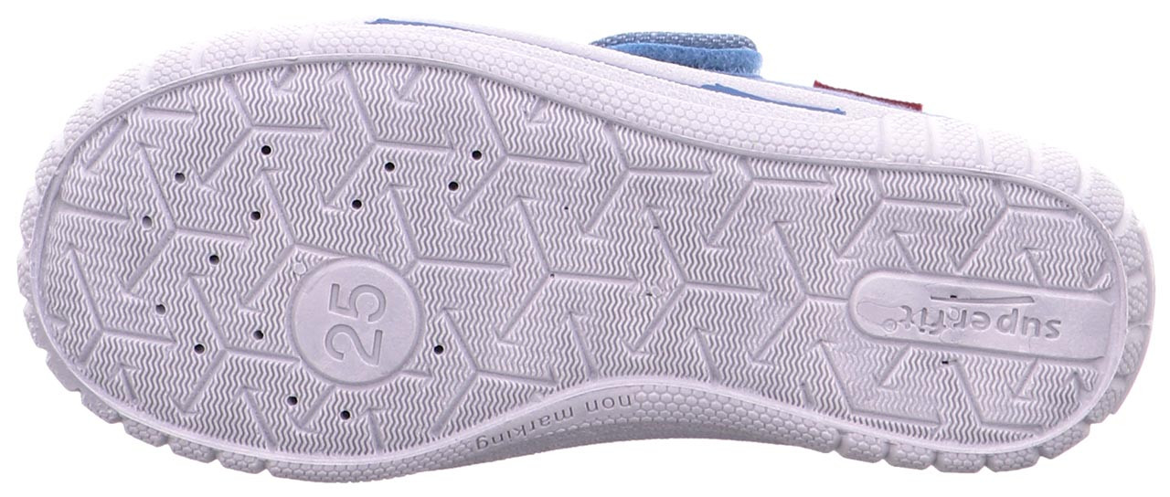 BILL - Blau Hausschuh mit Klettverschluss
