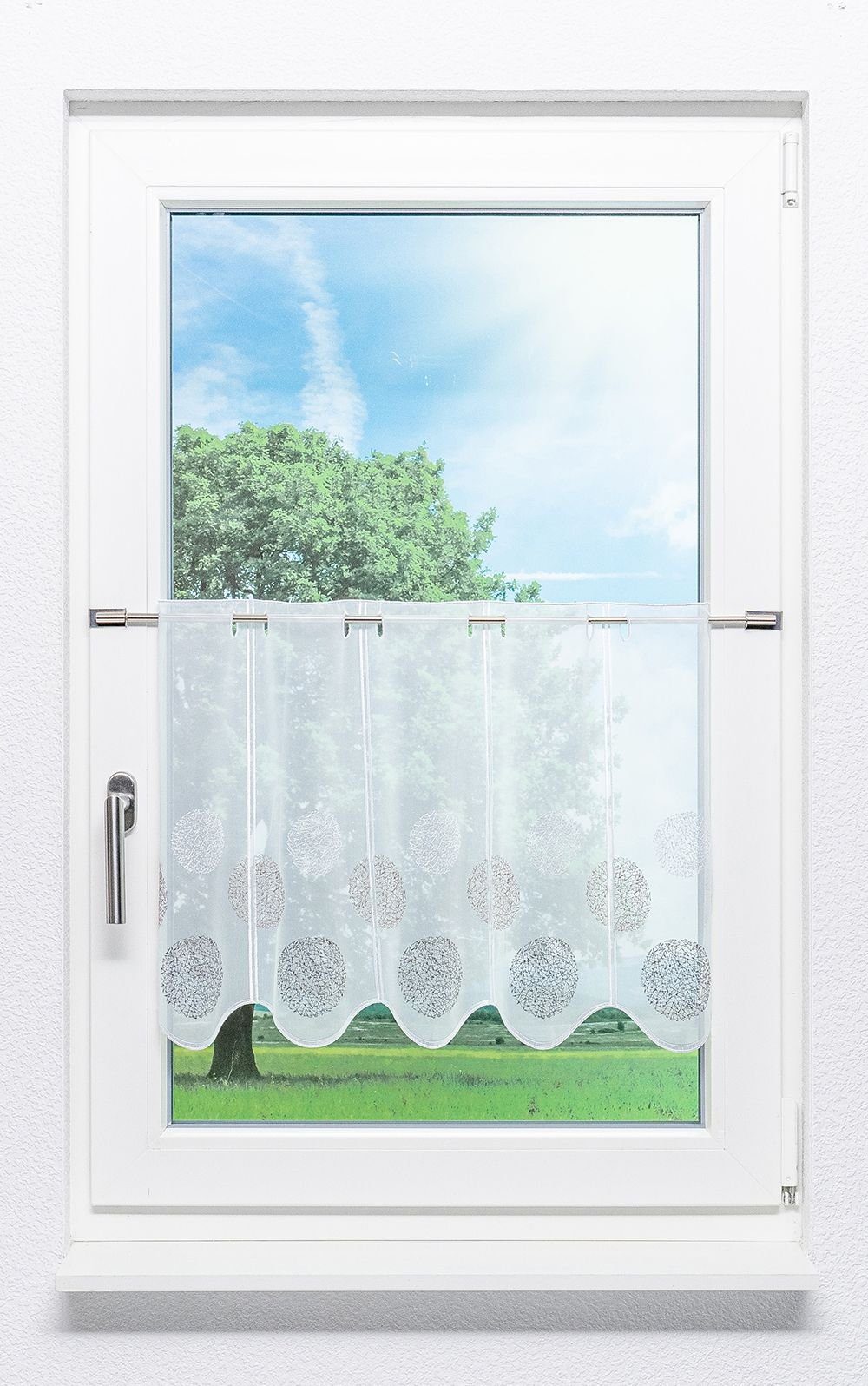 Scheibengardine Kringel Muster, LYSEL®, (1 St), transparent, HxB 45x48cm