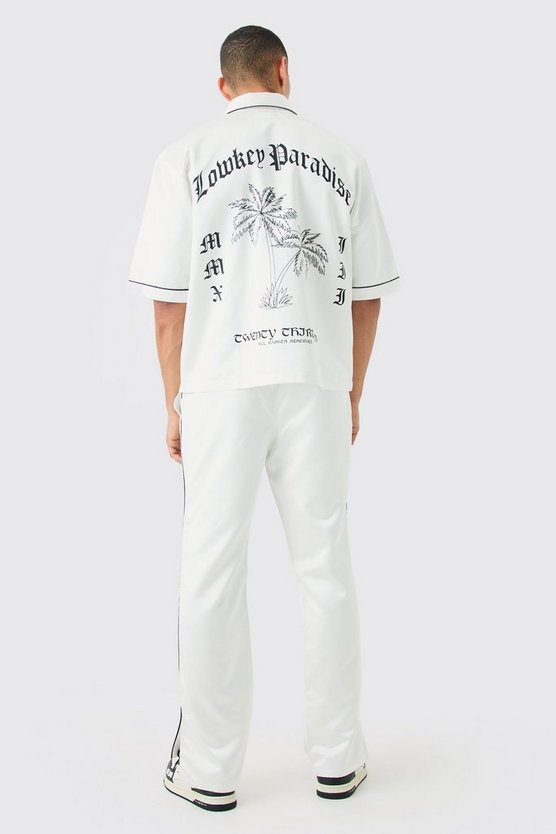 Oversized Lowkey Paradise Satin Shirt