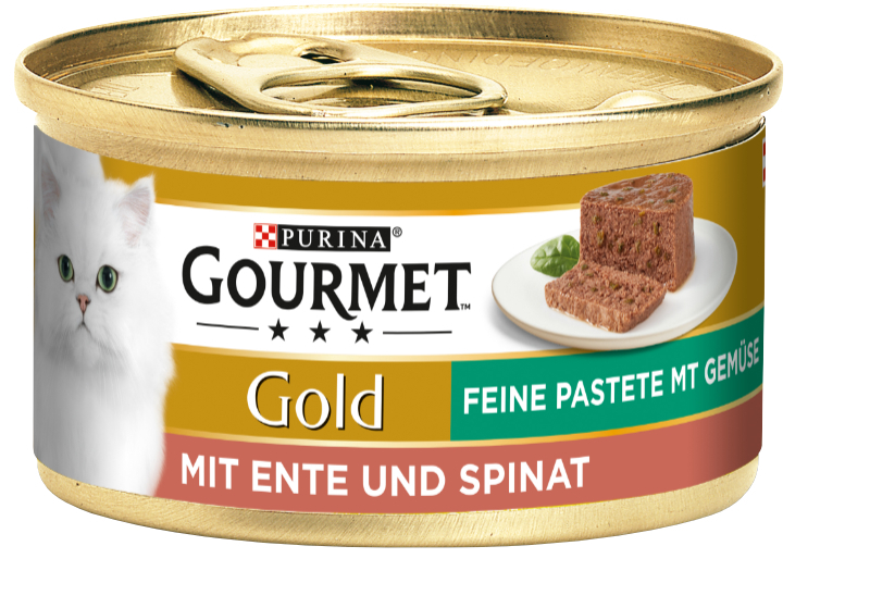 GOURMET Nassfutter GOURMET Gold Feine Pastete 12x85g Ente & Spinat