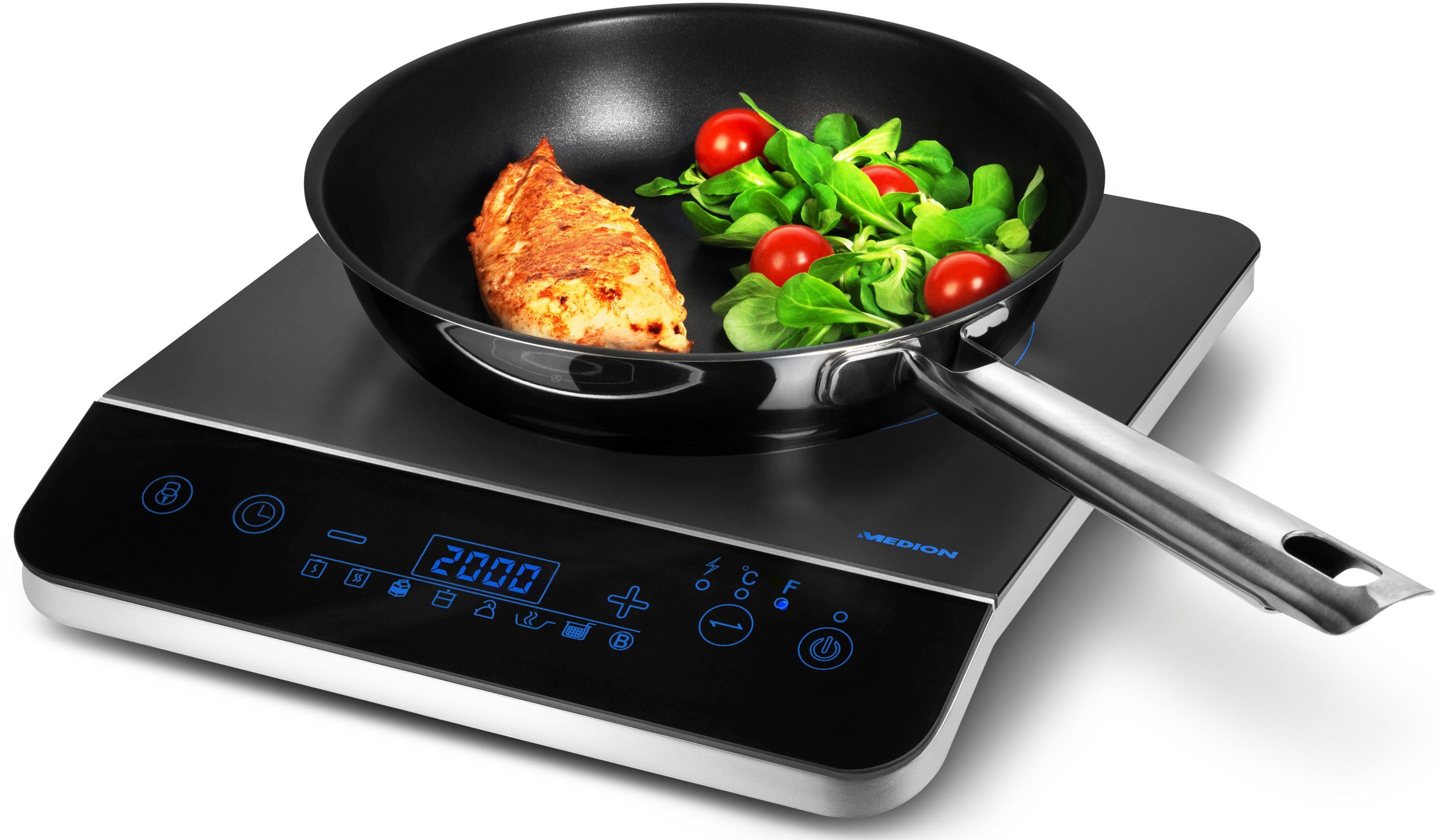 Medion® Einzel-Induktionskochplatte MD 17595, Topferkennung und Abschaltautomatik