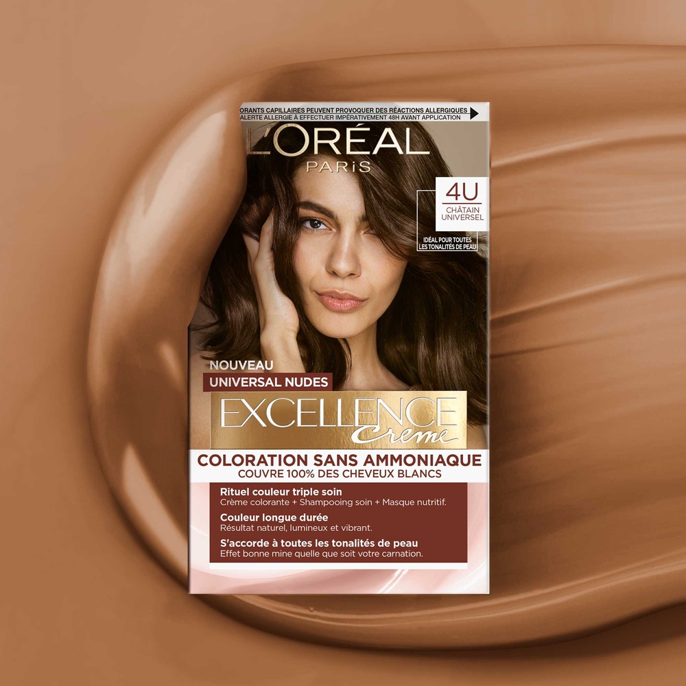 L'Oréal Paris L'Oréal Paris Excellence crème Universal nudes Coloration 4 Châtain Kit de Coloration