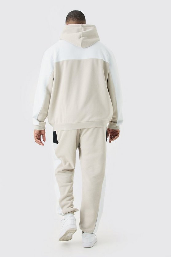 Plus Colorblock Jogginghose mit Logo