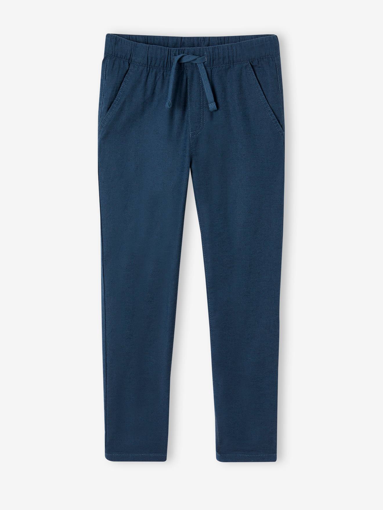 Vertbaudet Jungen Hose mit Leinenanteil - nachtblau