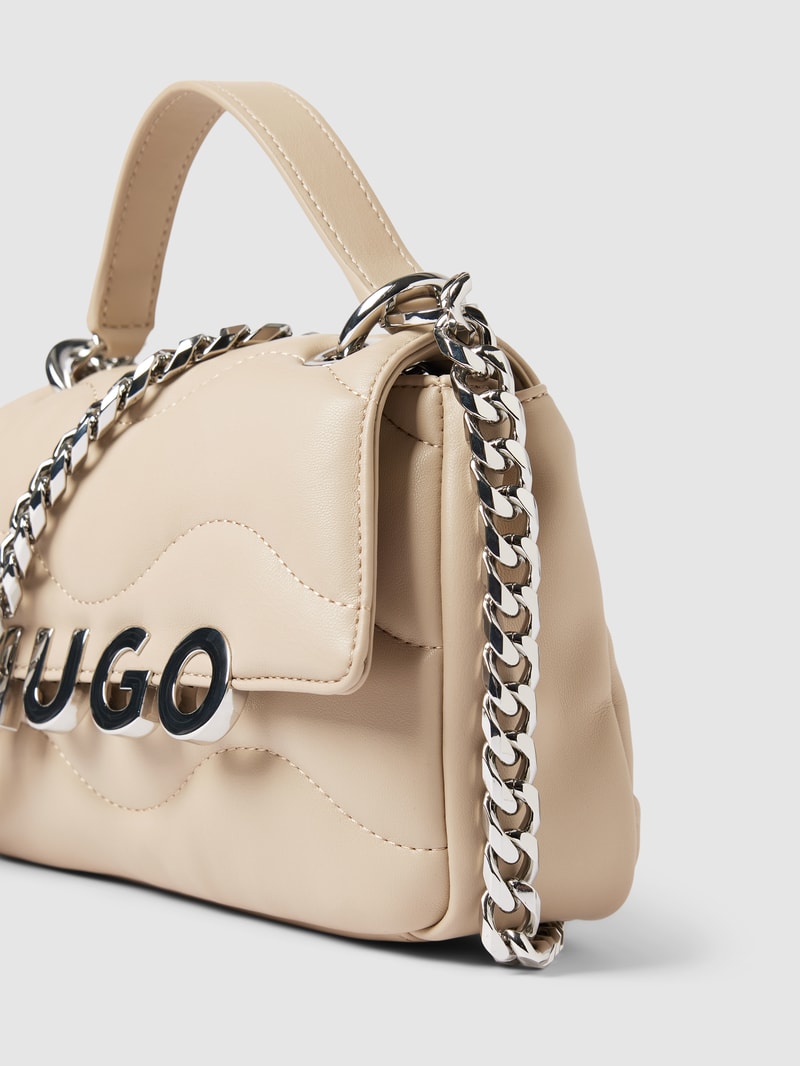 Handtasche mit Steppnähten Modell 'Lizzie' in sand