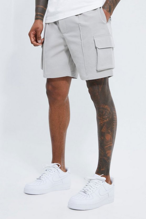 Elastische Slim-Fit Cargo-Shorts