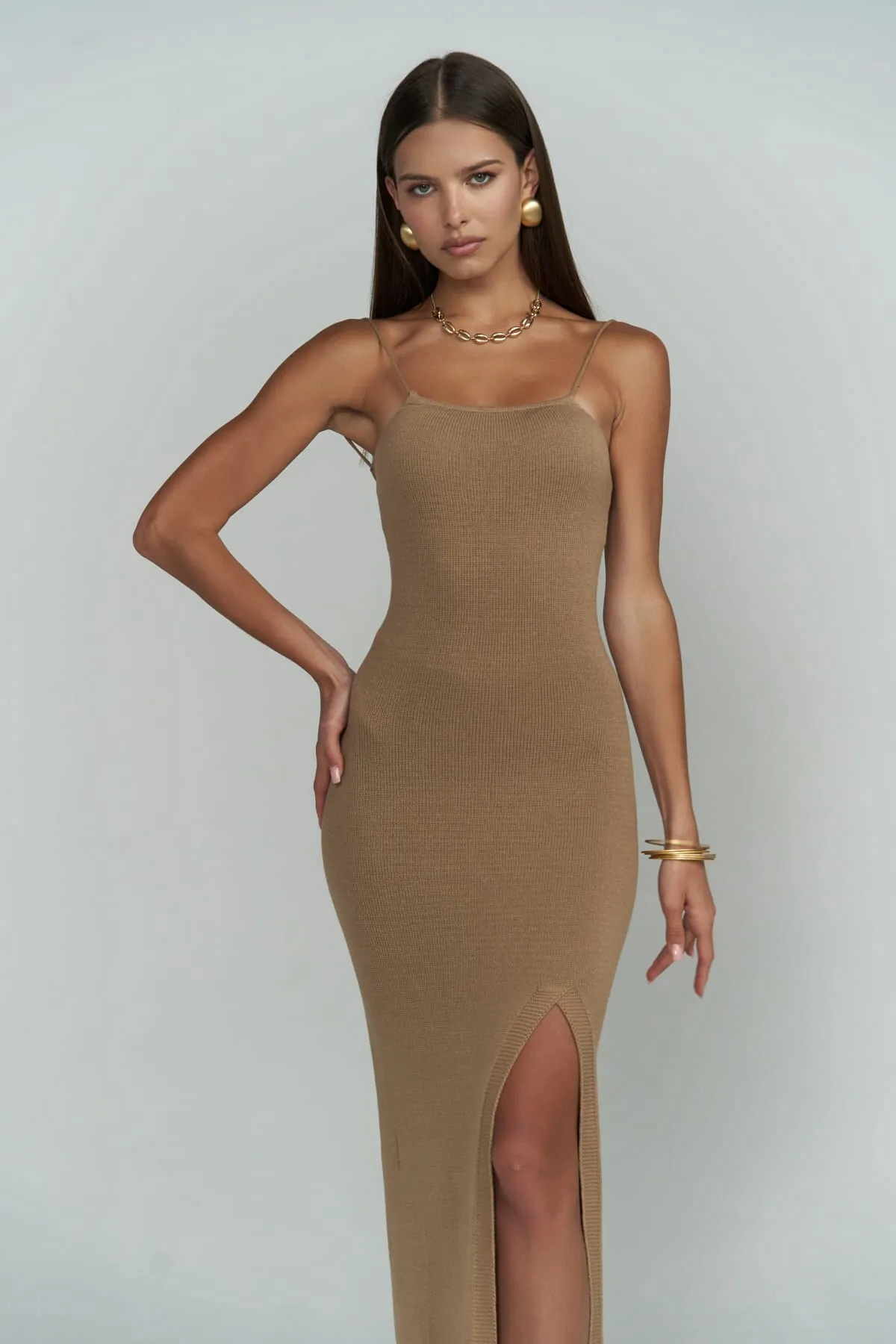 BOHEMAİ  Rückenfreies Strickkleid „Cintia“ aus Nerz