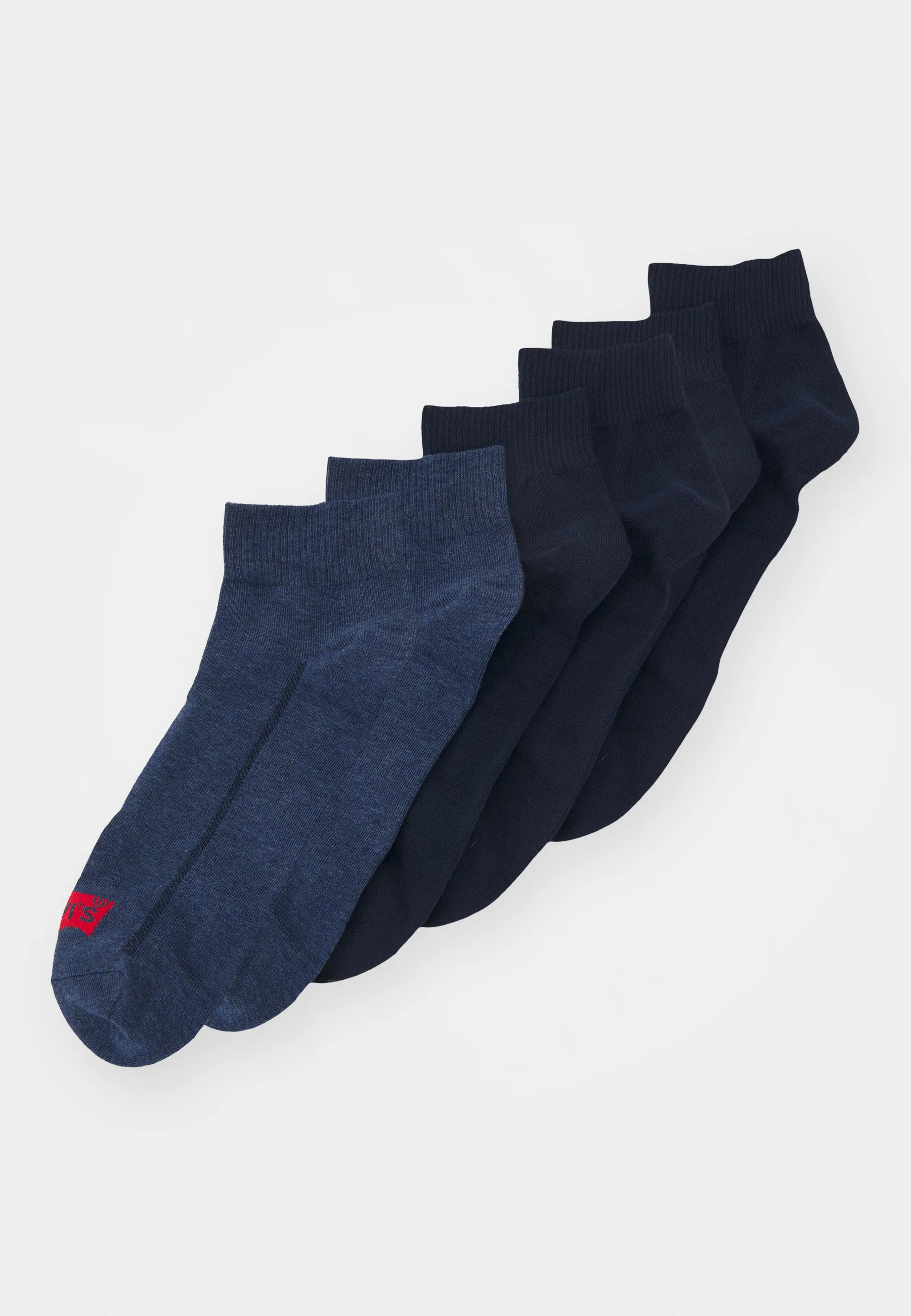 Levi's® Calcetines unisex de corte medio con logo de alas de murciélago, paquete de 6