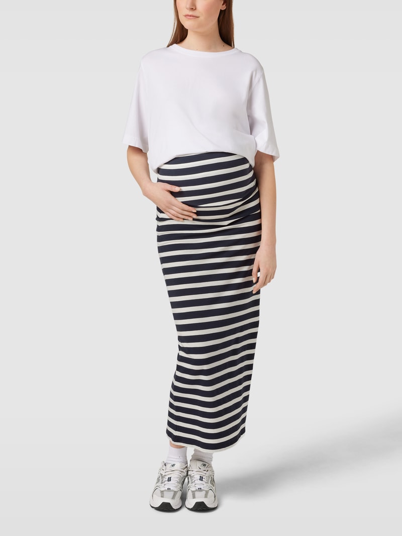 Umstands-Rock mit Streifenmuster Modell 'MLMIA' in marineblau