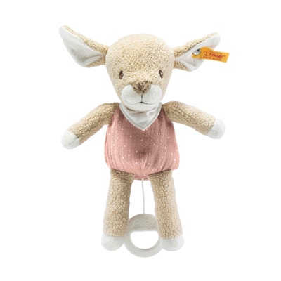 GOTS Raja Reh Spieluhr, 22 cm, rosa