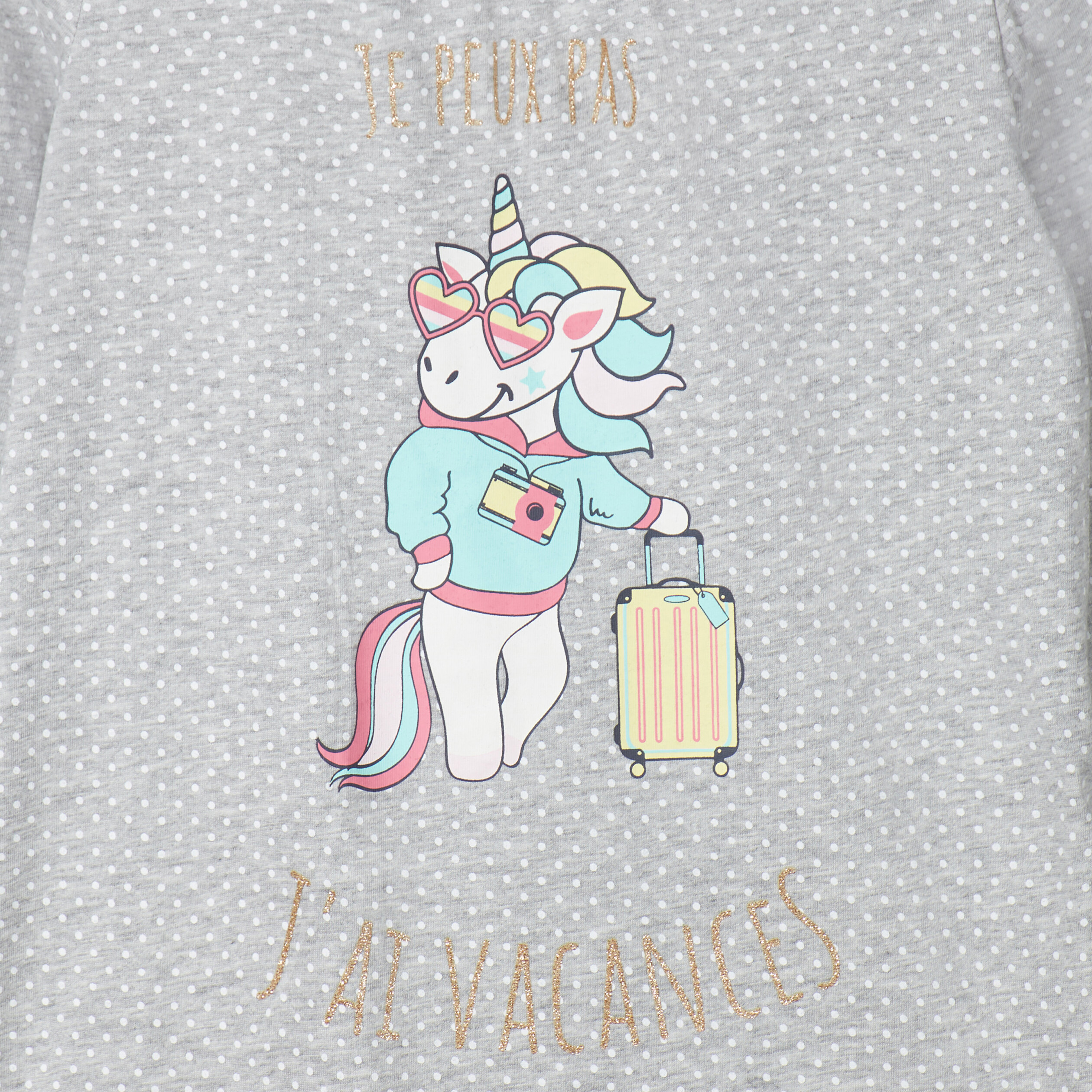 Ensemble pyjama 2 pièces gris clair fille | La Halle