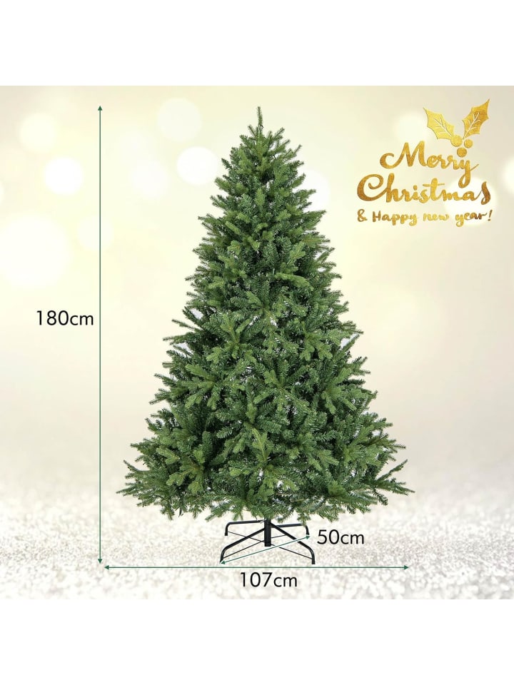 COSTWAY Künstlicher Weihnachtsbaum LED in Grün günstig kaufen 180 cm