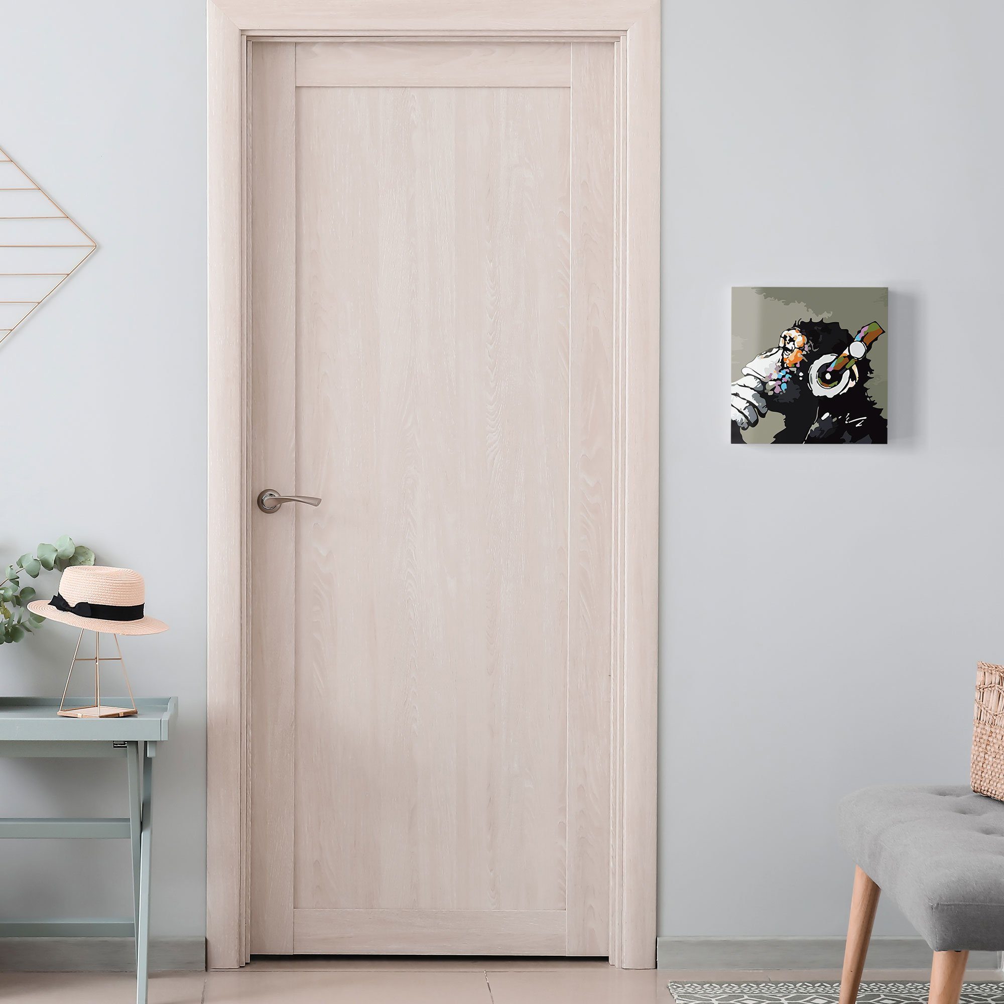 DEQORI Schlüsselkasten 'Schimpanse hört Musik', Glas Schlüsselbox modern magnetisch beschreibbar