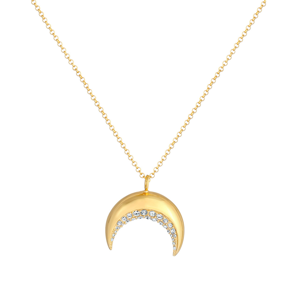 Elli Elli Collier Sichel Halbmond  Kristalle 925 Silber collier