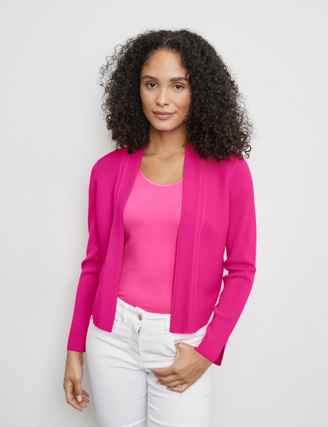Offener Cardigan aus feinem Rippstrick