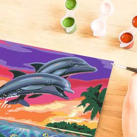 CreArt Welt der Delfine - Malen nach Zahlen für Kinder ab 9 Jahren