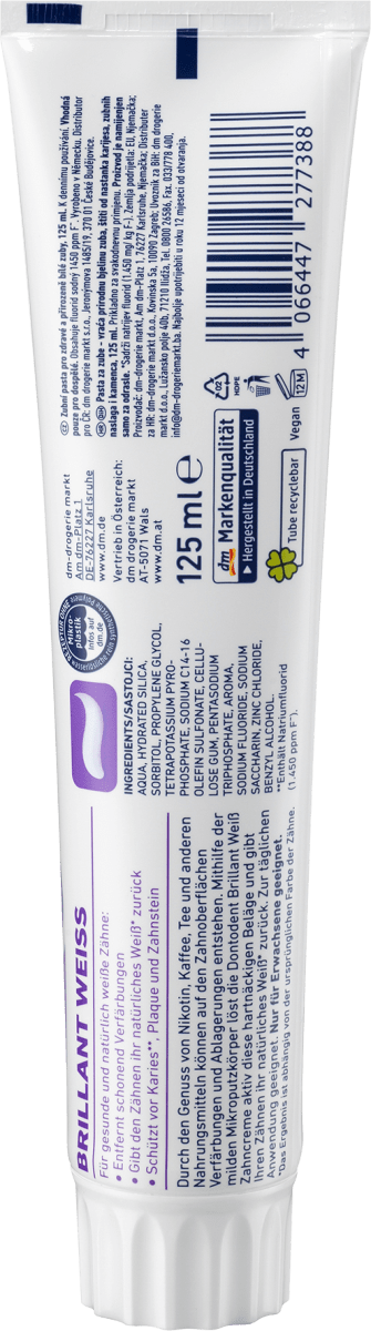 Zahnpasta Brillant Weiss, 125 ml