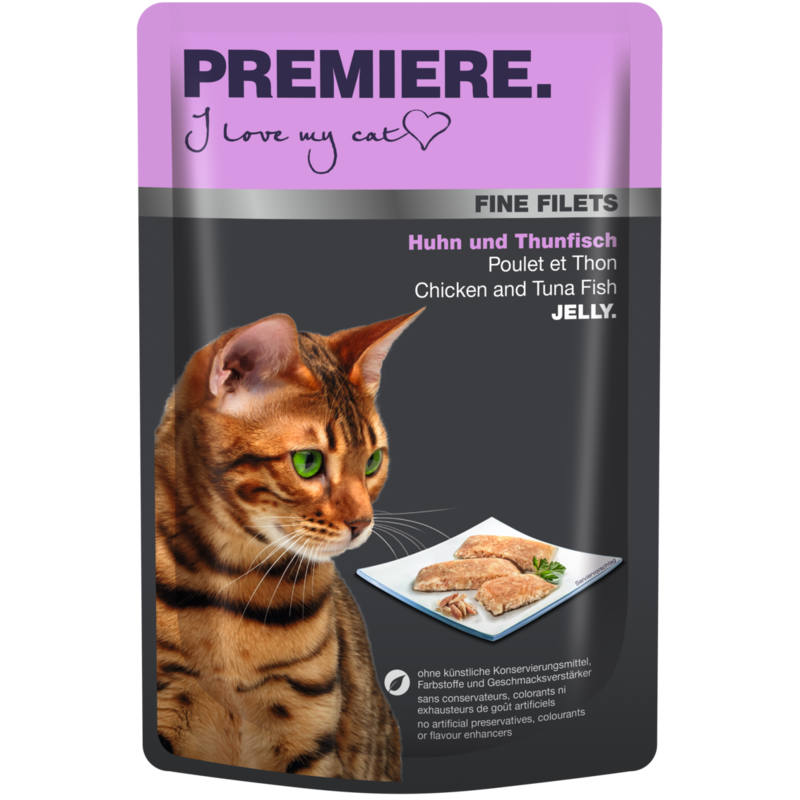 PREMIERE Nassfutter PREMIERE Fine Filets Huhn und Thunfisch 96x100 g