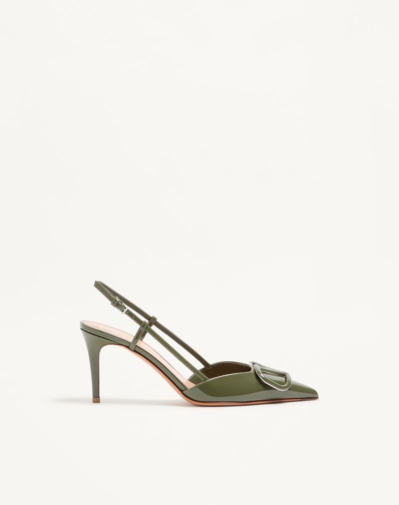 VLogo Signature Patent Slingback Pump 80mm