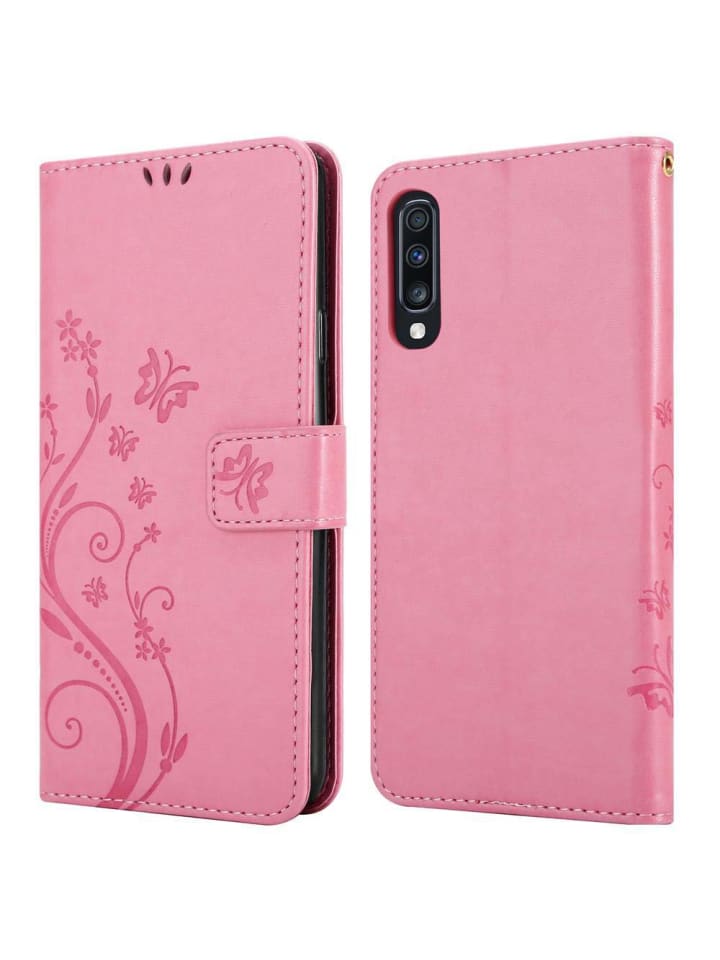 cadorabo Hülle für Samsung Galaxy A70 / A70s Blumen Design in FLORAL ROSA günstig kaufen onesize
