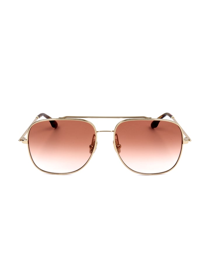 Victoria Beckham Damen-Sonnenbrille in Gold/ Hellbraun günstig kaufen 59