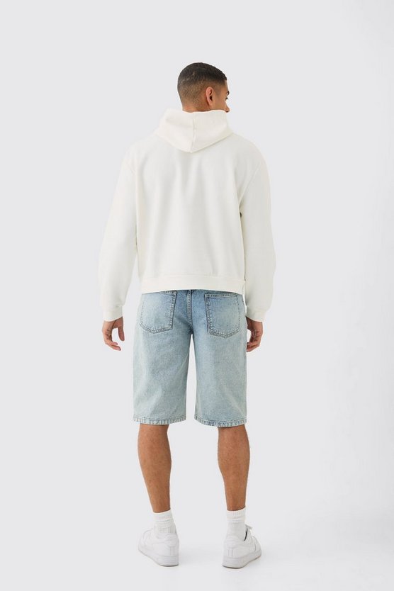Kastiger Oversize Hoodie mit Borg-Applikation