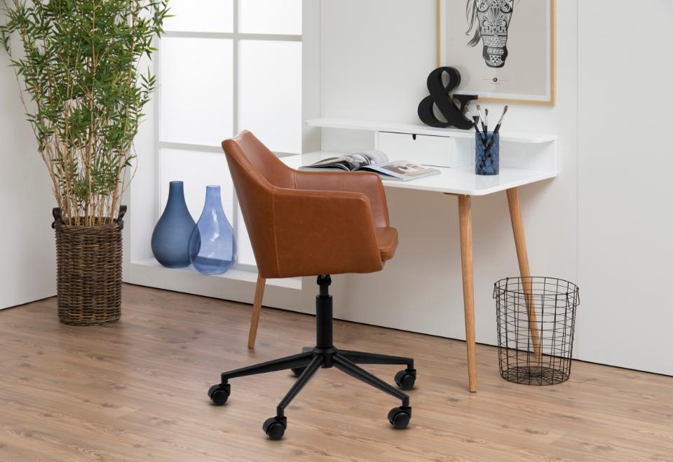 Schreibtischstuhl Nora Lederoptik Braun