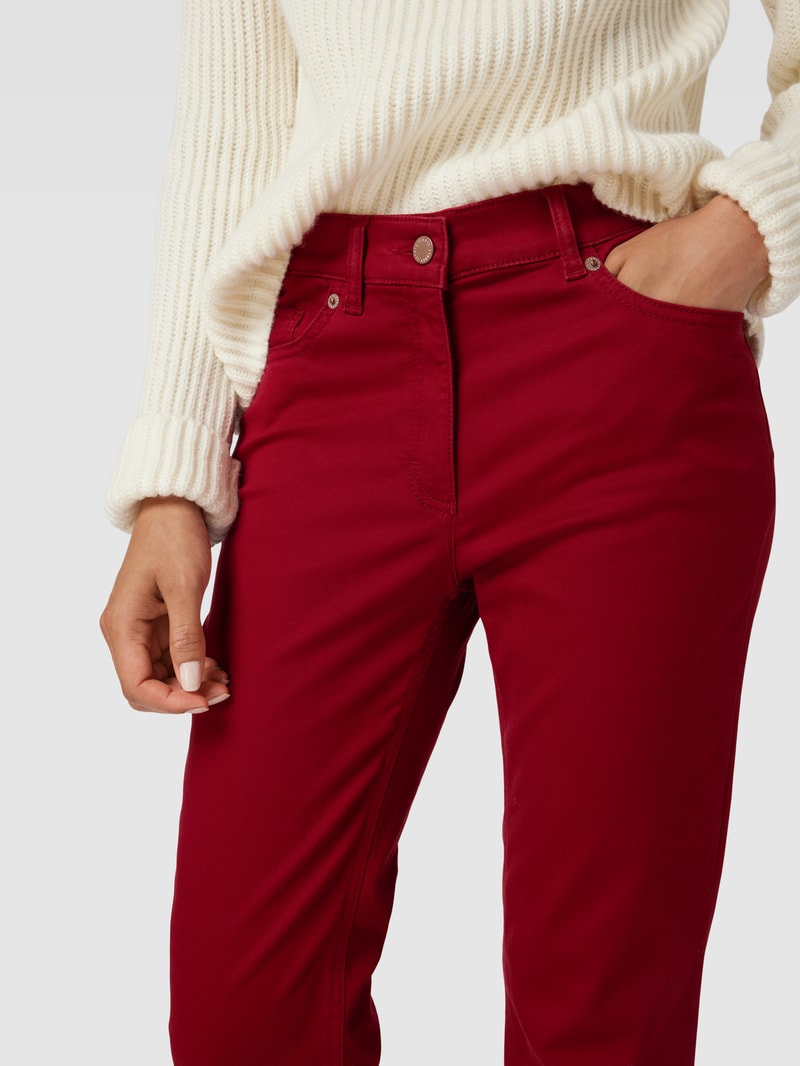 Comfort Fit Jeans im 5-Pocket-Design Modell 'GRETA' in rot
