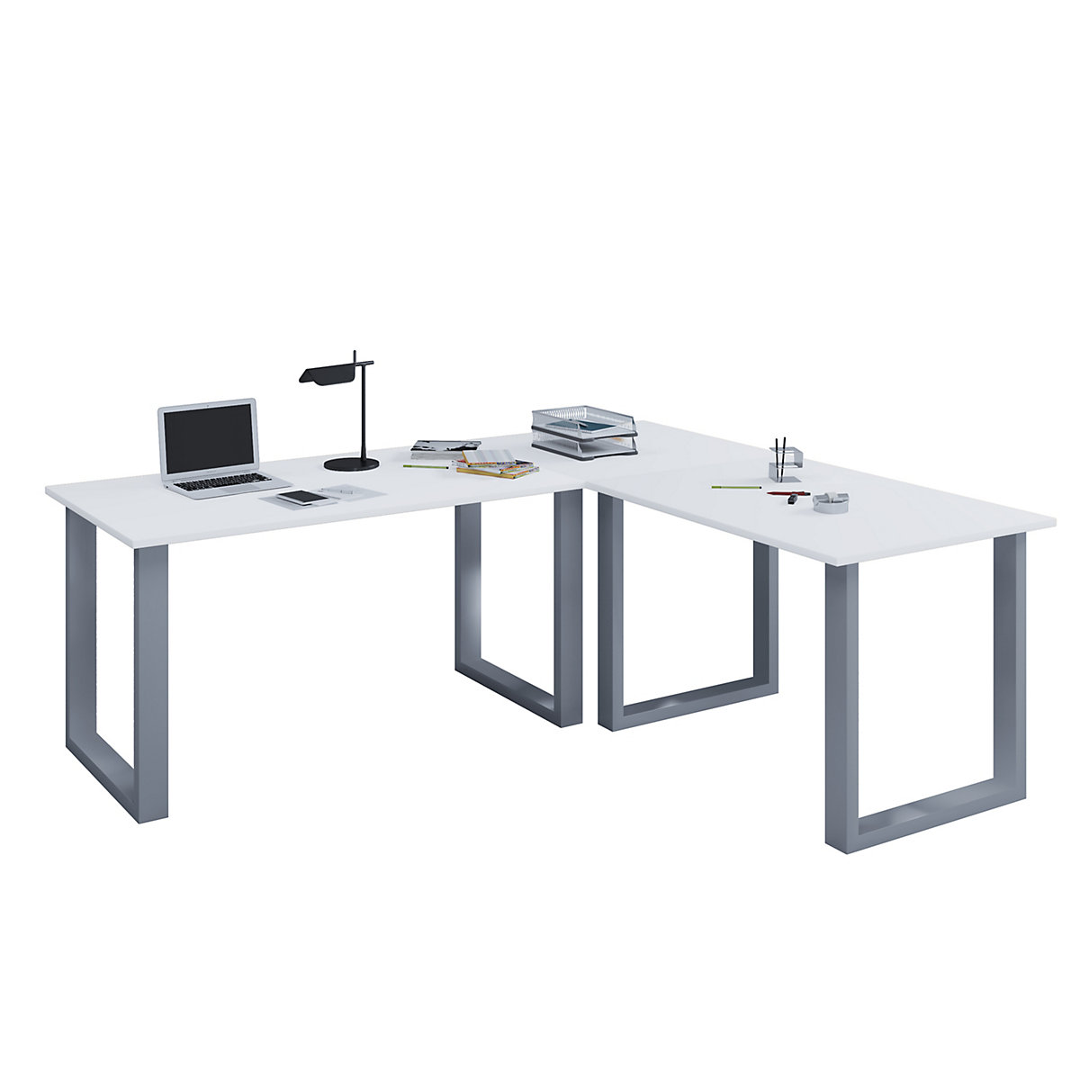 Eckschreibtisch, Schreibtisch, Büromöbel, Computertisch, Winkeltisch, Tisch, Büro, Lona, 160 x 160 x 80