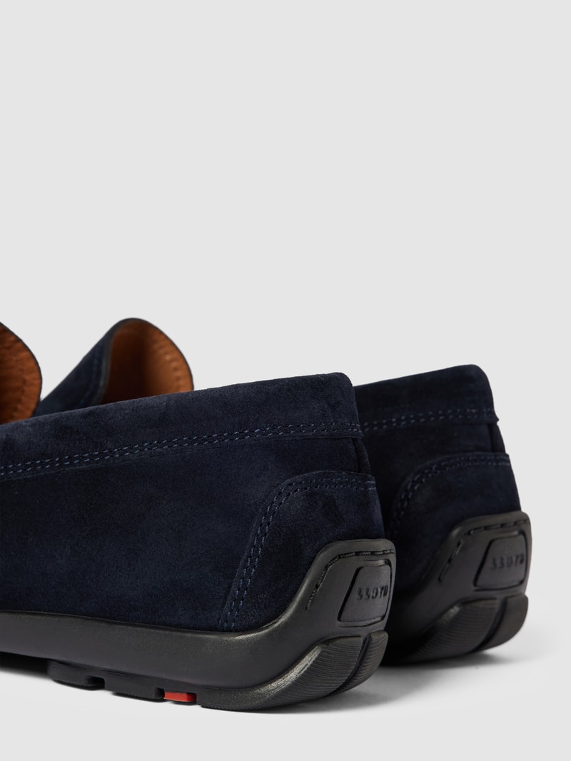 Mokassins mit Ziernähten Modell 'EMILIO' in marineblau