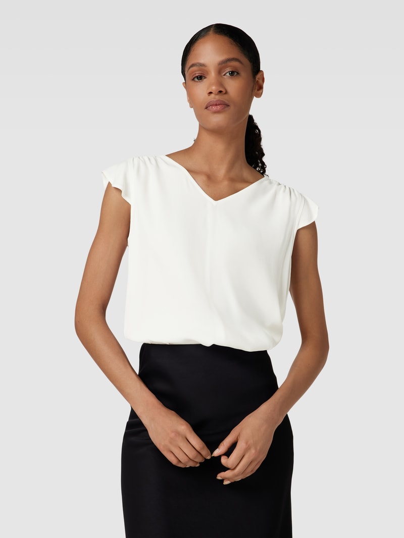 Blusenshirt mit V-Ausschnitt in offwhite
