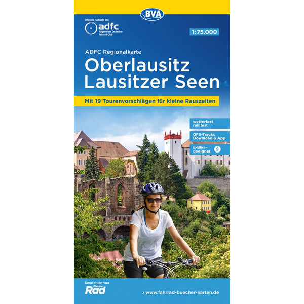 ADFC-REGIONALKARTE OBERLAUSITZ - LAUSITZER SEEN, 1:75.000 - Fahrradkarte
