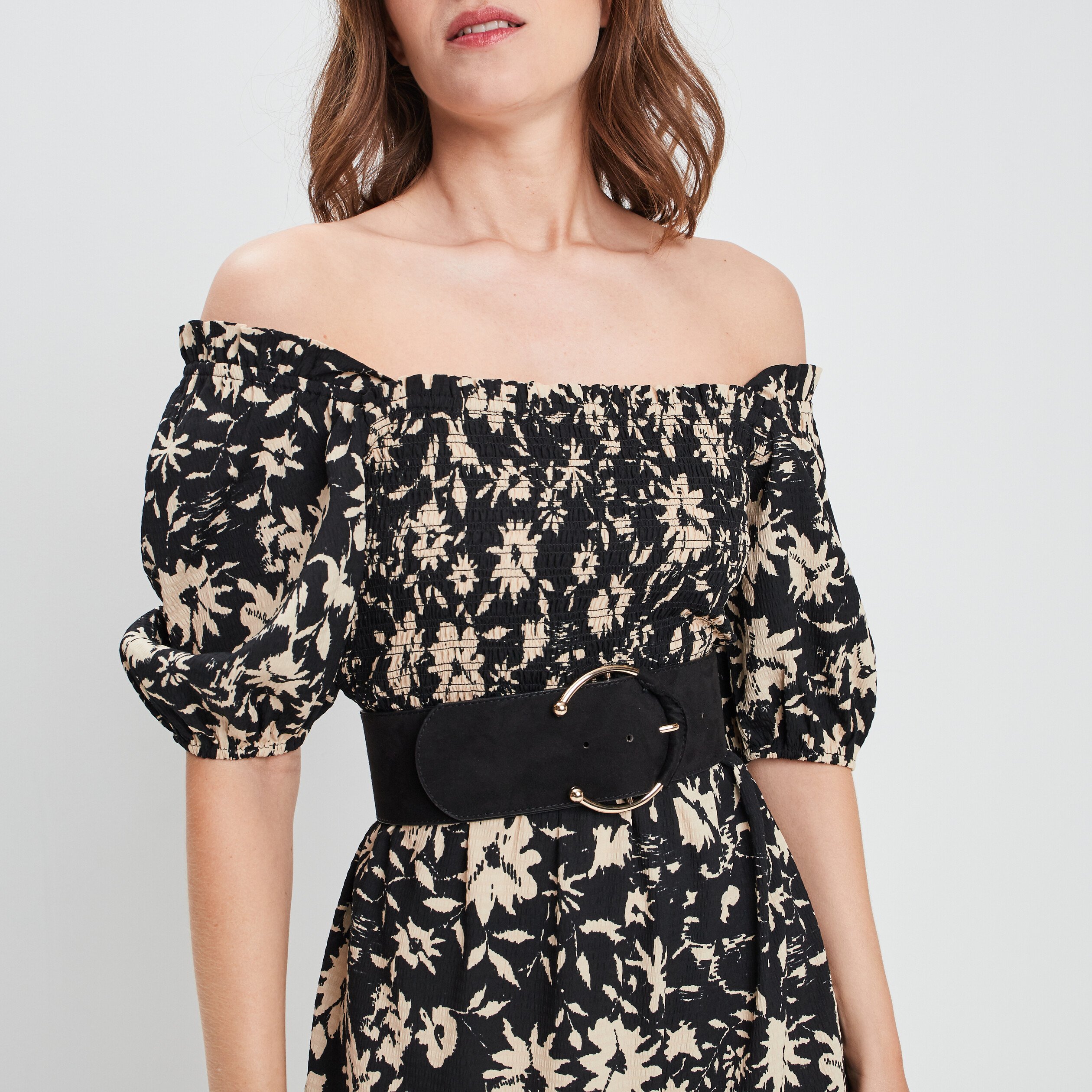 Ceinture boucle large noir femme | La Halle